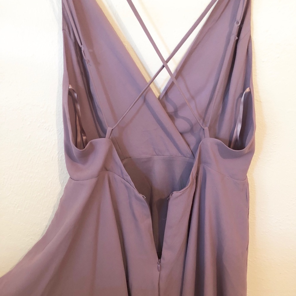 UO MAUVE/LAVENDER MINI TWIRL STRAPPY DRESS